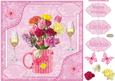 8x8ins Pink Flowers Mother-in-law Birthday Decoupage