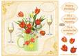 Pretty Flowers with Wine Decoupage Topper 1