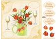 Pretty Flowers with Wine Decoupage Topper 5