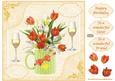 Pretty Flowers with Wine Decoupage Topper 6