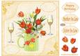 Pretty Flowers with Wine Decoupage Topper 8