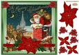 8x8ins Vintage Poinsettia Decoupage Card Front