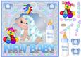 New Baby Boy 8x8ins Topper