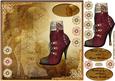 Steampunk Pink Boot 8x8ins Card Front