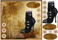 Steampunk Black Boot 8x8ins Card Front
