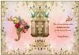 Vintage Floral Birthday Insert