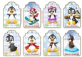 Happy Penguins Christmas Gift Tags x 8