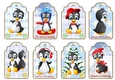 Happy Penguins 1 Christmas Gift Tags x 8