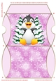 Christmas Penguin Pink Pillow Box 2