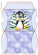 Christmas Penguin Blue Pillow Box 3