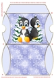 Christmas Penguin Blue Pillow Box 10