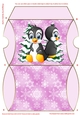 Christmas Penguin Pink Pillow Box 10
