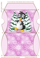Christmas Penguin Pink Pillow Box 11