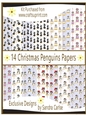 Christmas 14 x Penguin Backing Papers kit 1