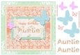 Butterfly Auntie Birthday Decoupage Topper