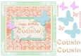Butterfly Cousin Birthday Decoupage Topper