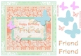 Butterfly Friend Birthday Decoupage Topper