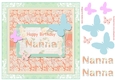 Butterfly Nanna Birthday Decoupage Topper
