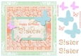 Butterfly Sister Birthday Decoupage Topper