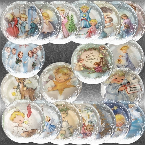 Vintage Christmas Angel Glass Globes 2