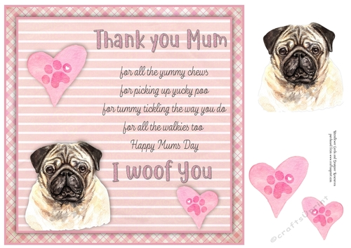 I Woof You Pug