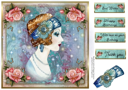 8x8 Deco lady Birthday Wishes
