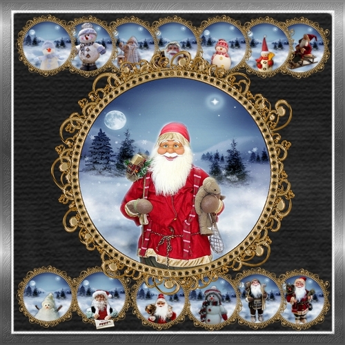 Santa Snowmen Plates 