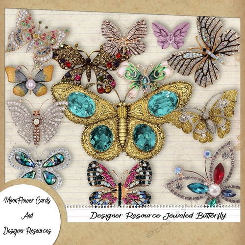 Designer Resource Jewel Butterflies