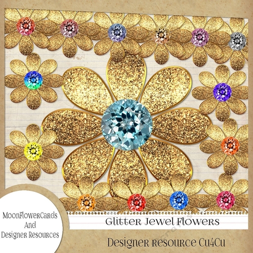 Glittered Flower 1