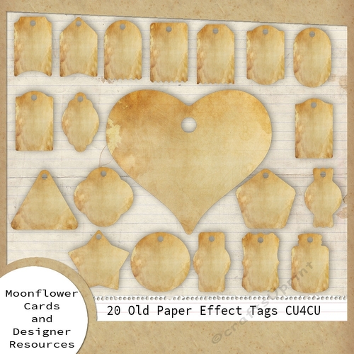 Designer Resource Old Paper effect Tags 
