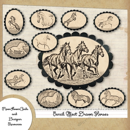 Pencil Horses 