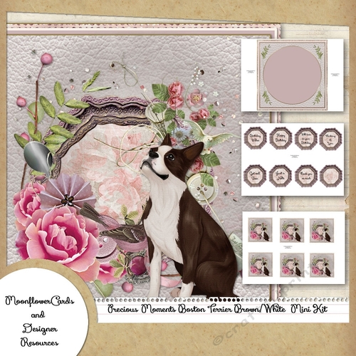 Precious Moments Boston Terrier Brown/White  Mini Kit