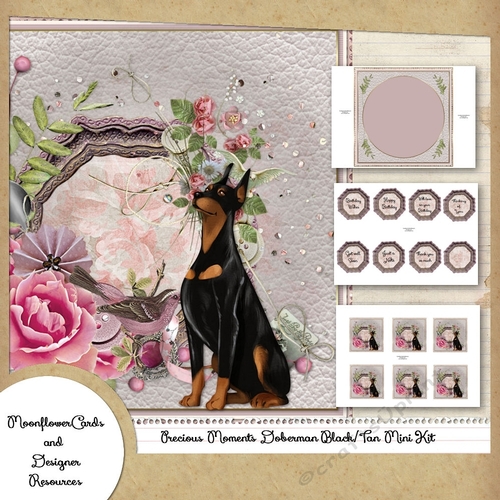 Precious Moments Doberman Black/Tan Mini Kit 