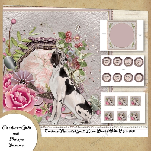 Precious Moments Great Dane Black/White Mini Kit