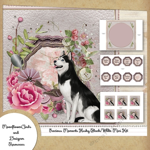Precious Moments Husky Black/White Mini Kit