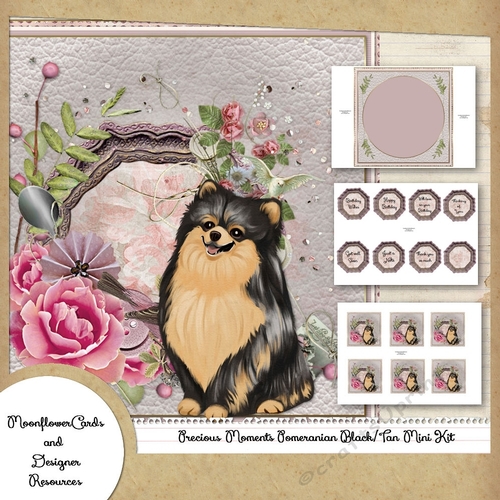 Precious Moments Pomeranian Black/Tan Mini Kit