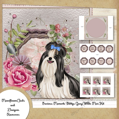 Precious Moments Shihtzu Grey/White Mini Kit