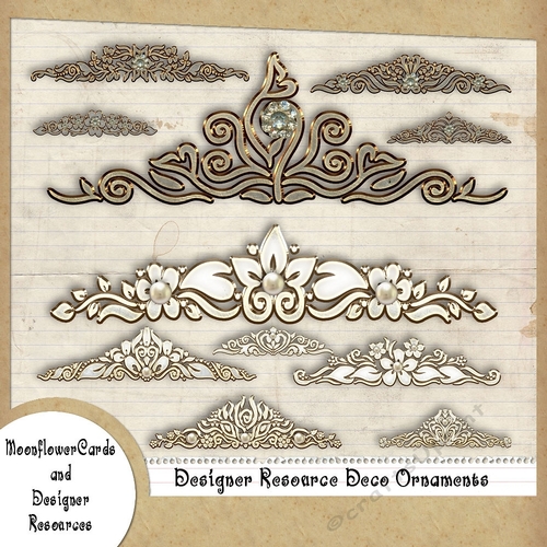Designer Resource  Floral Divider  Ornaments