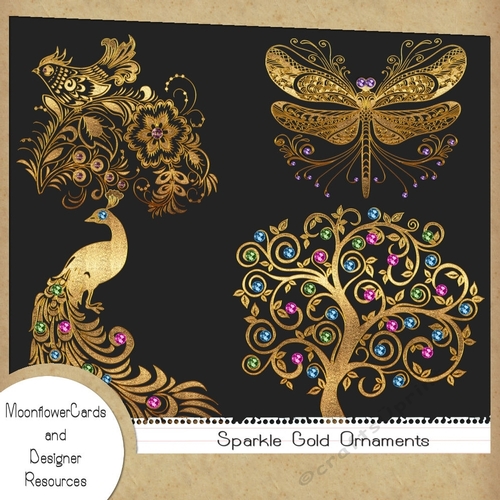Sparkle Gold Ornaments