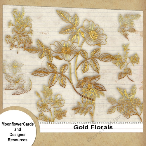 Gold Shimmering Florals 