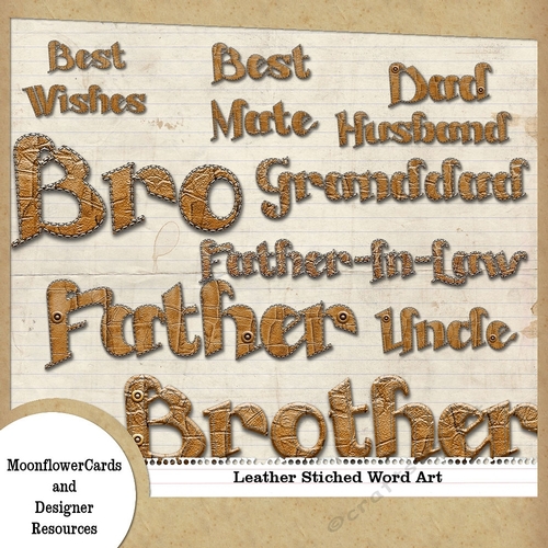 Stiched Leather Word Art