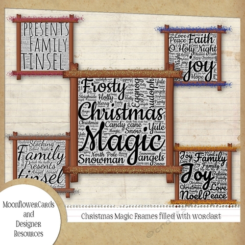 Magic Christmas Wooden Wordart Frames 