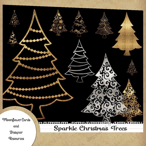  Sparkle Glitter Christmas Trees