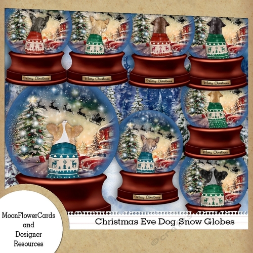 Christmas Eve  Dog  Snow Globes