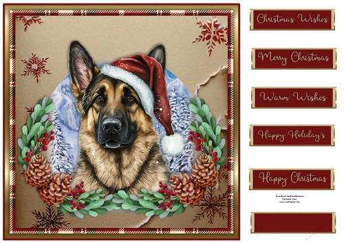 Christmas German Shepherd 