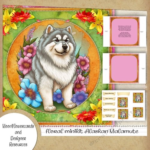 floral minikit Alaskan Malamute