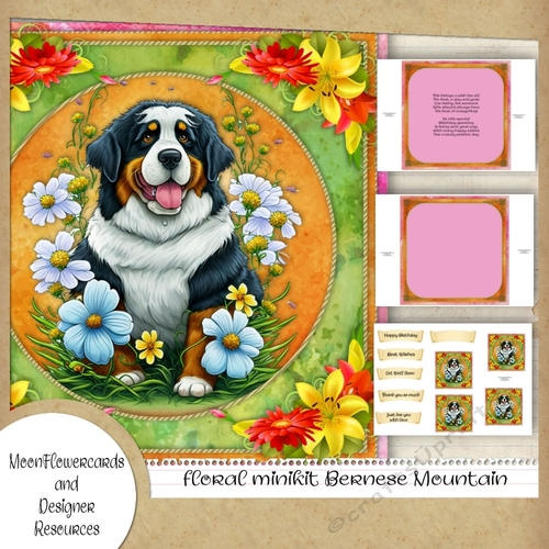  floral minikit Bernese Mountain Dog