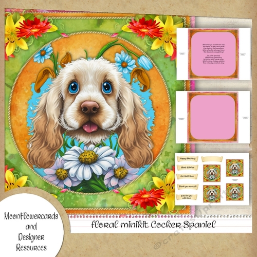 floral minikit Cocker Spaniel 