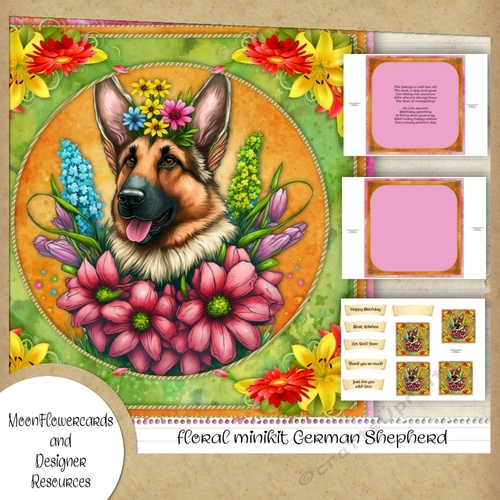 floral minikit German Shepherd 