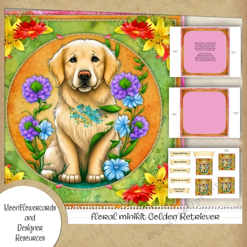 floral minikit Golden Retriever 